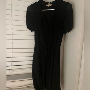 Black mini dress with neck tie